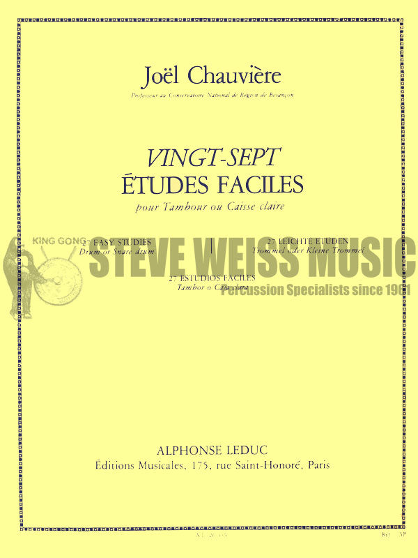 Chauviere-27 Easy Studies for Snare Drum