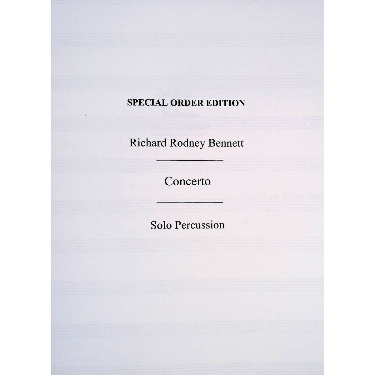 Concerto Solo Part Richard Rodney Bennett