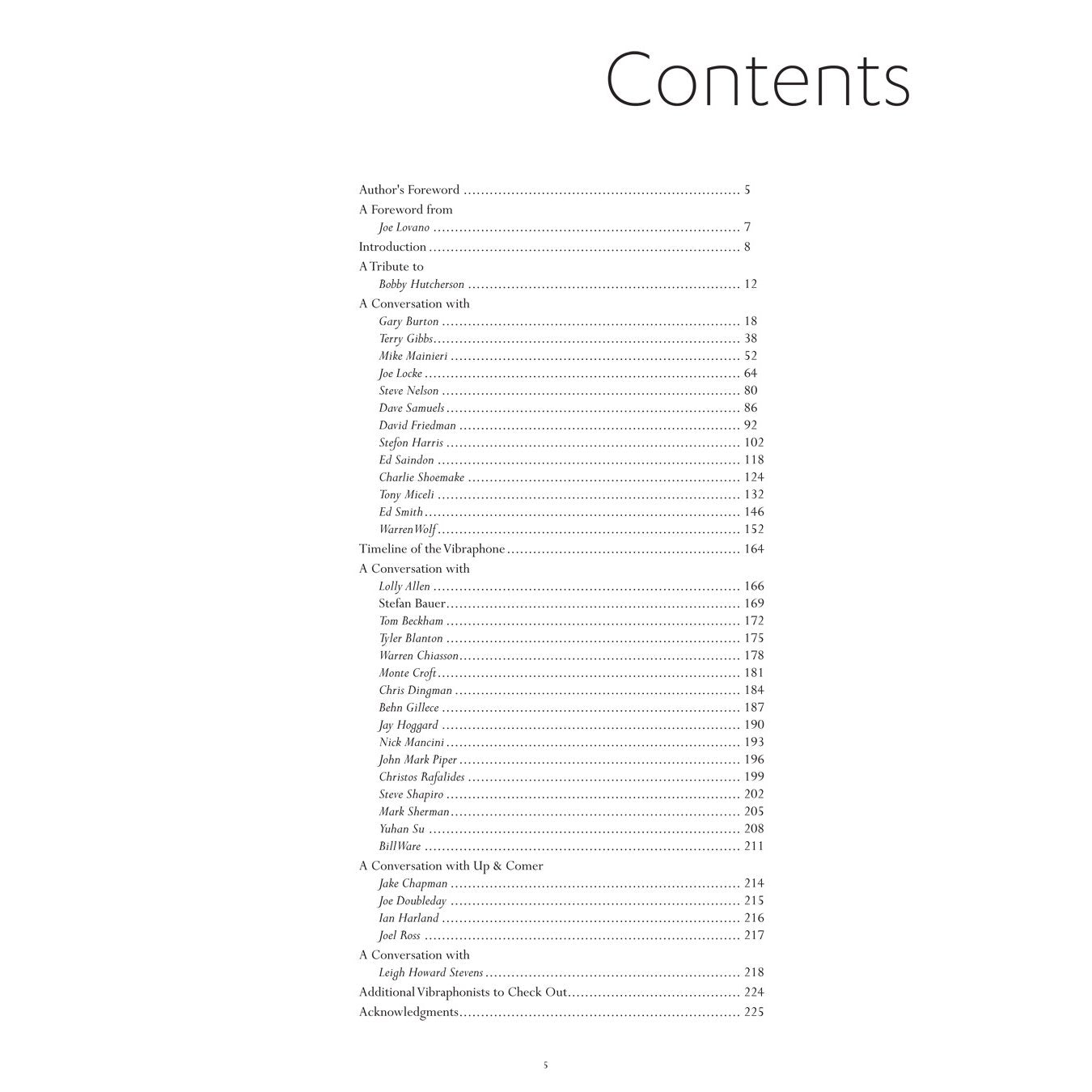 Masters of the Vibes by Anthony Smith Table of Contents