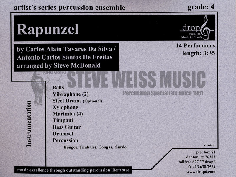 Da Silva/De Freitas-Rapunzel arr. McDonald (SP)-B/2V/X/4M /4T/DS/P/opt. steel drs.