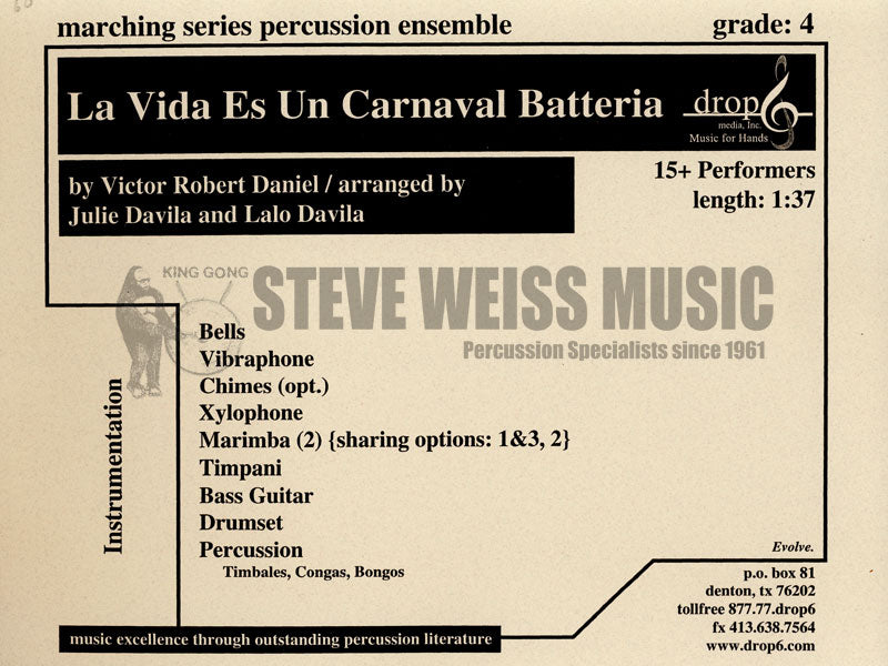 Daniel-La Vida es un Carnaval Batteria (SP)B/V/opt. C/X/ 2M/4T/DS/P/BG