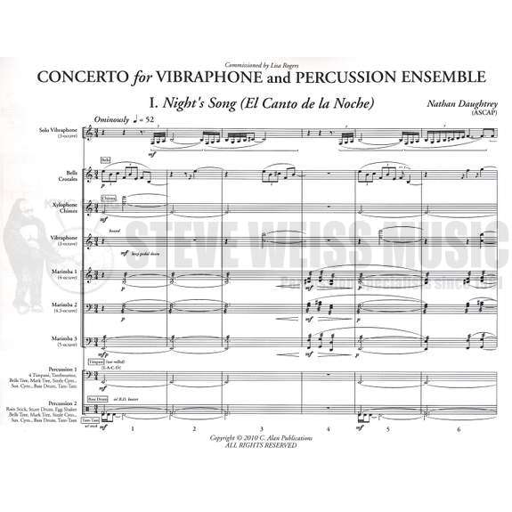 Daughtrey-Concerto for Vibraphone & Percussion Ensemble (SP)-Solo V/B/V/C/Cro./X/3M/4T/P