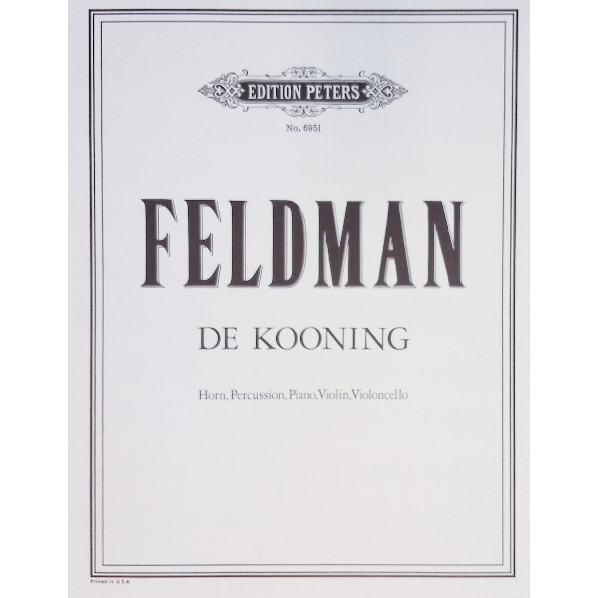 De Kooning by Morton Feldman