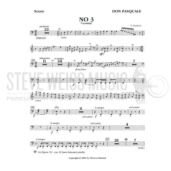 Donizetti-Don Pasquale (perc. and timp. parts ed. by Theresa Dimond)