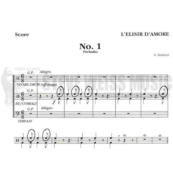 Donizetti-L'Elisir D'Amore  (Perc./Timp. parts ed. by T. Dimond)