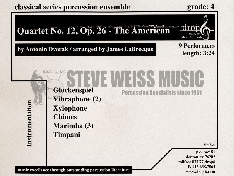 Dvorak-Quartet No. 12 Op. 26-The American arr LeBrecque  (SP)-B/2V/C/X/3M/5T