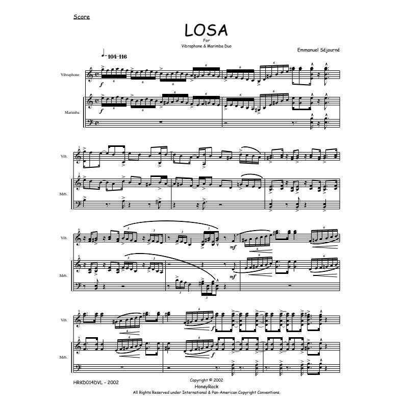 Sejourne-Losa (2S)-V/M | Steve Weiss Music