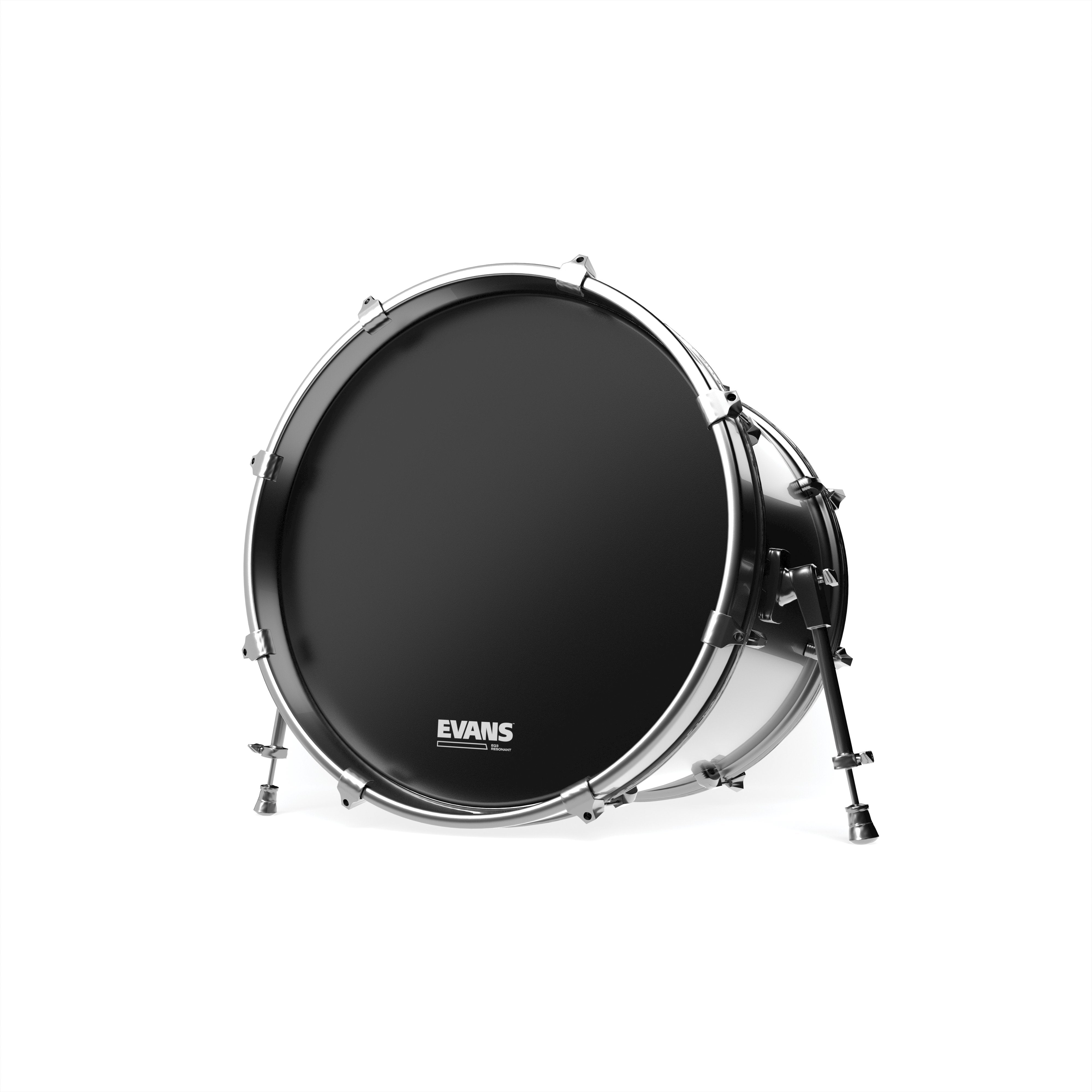 Evans EQ3 Black Resonant Bass Drumhead - 22" - Image 4