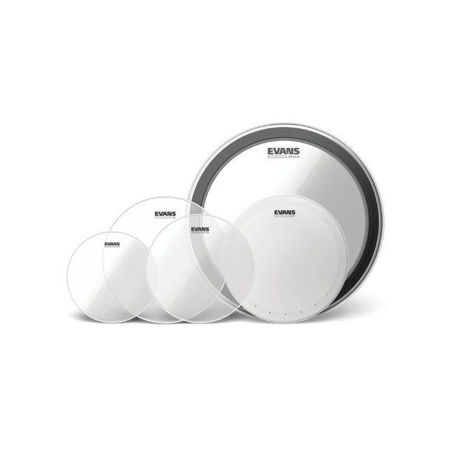 Evans Drum Heads Upgrade Pro Pack With 14" HD Dry Snare Batter  22" EMAD Clear Bass Batter G2 Clear Rock Pack (10", 12", 16") 14" G2 Clearedpp1-g2clr-r