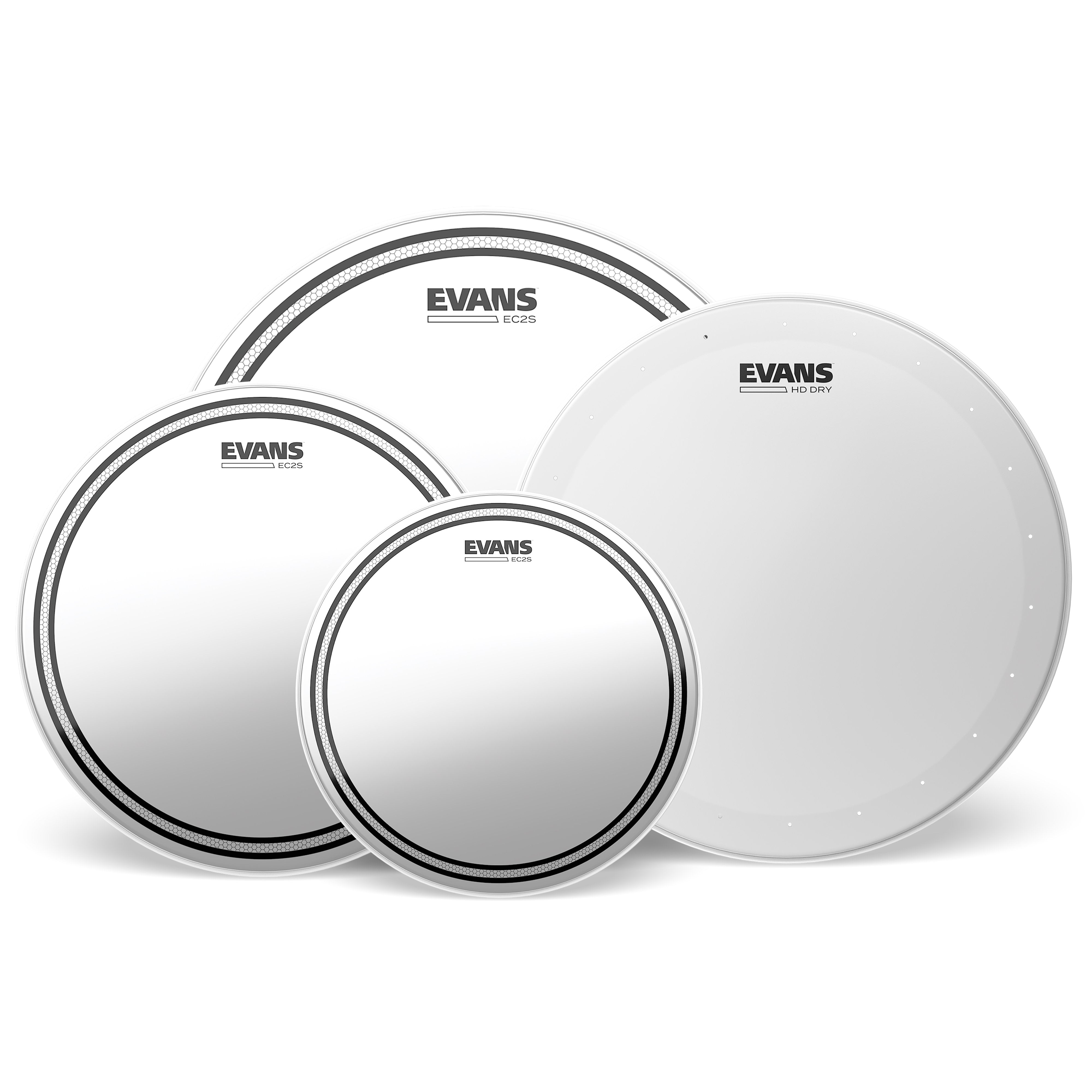 Evans EC2 SST Clear Drumhead Pro Pack - Fusion - 10"/12"/16" - 14" HD Dry - Image 1