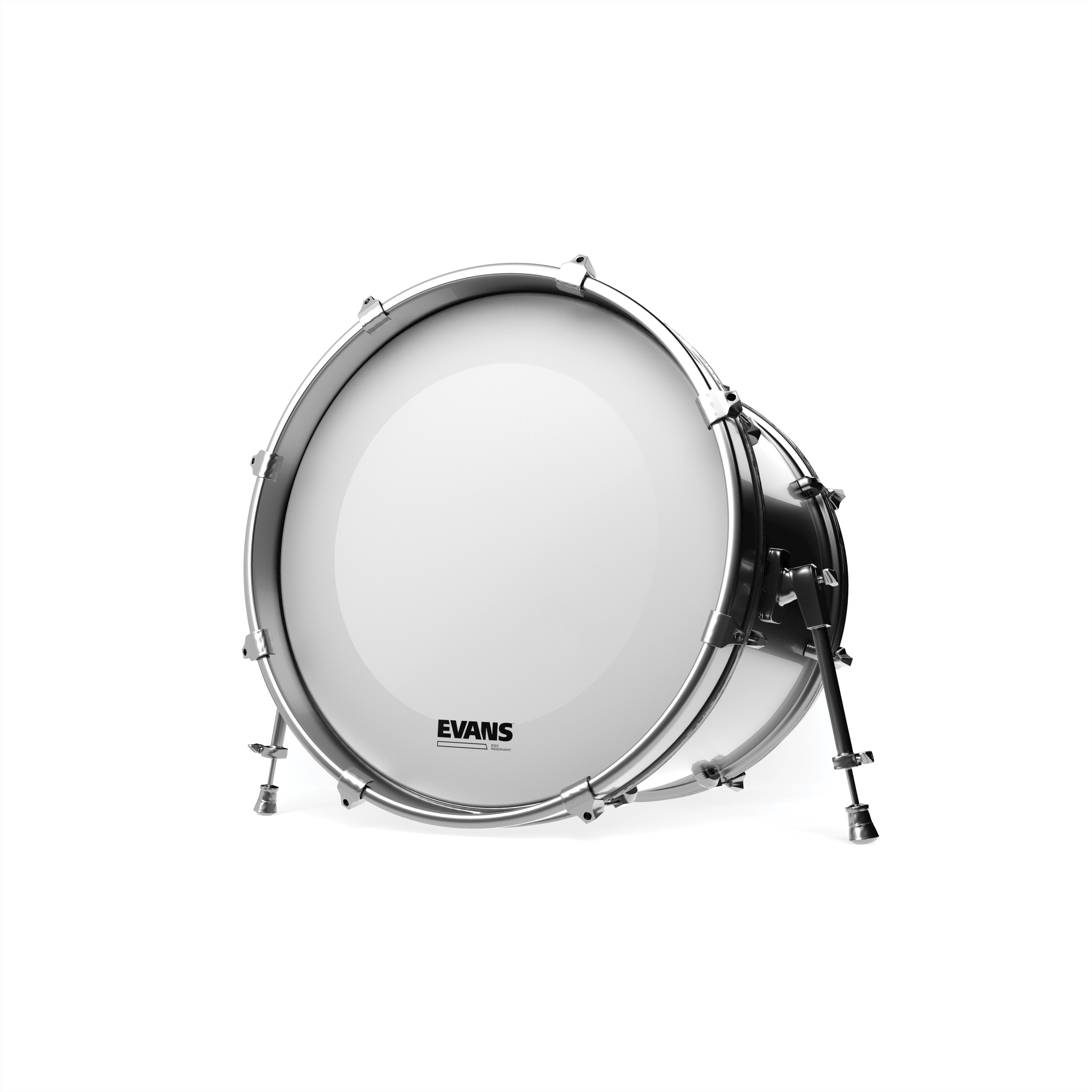 Evans EQ3 White Coated Resonant Bass Drumhead - 18" - Image 2