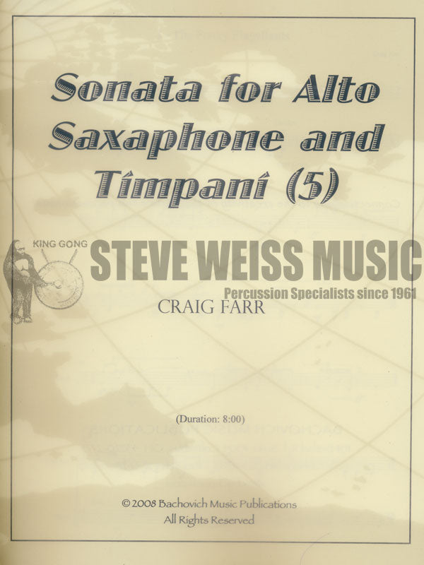 Farr-Sonata for Alto Sax and Timpani (SP)-5T/ASX