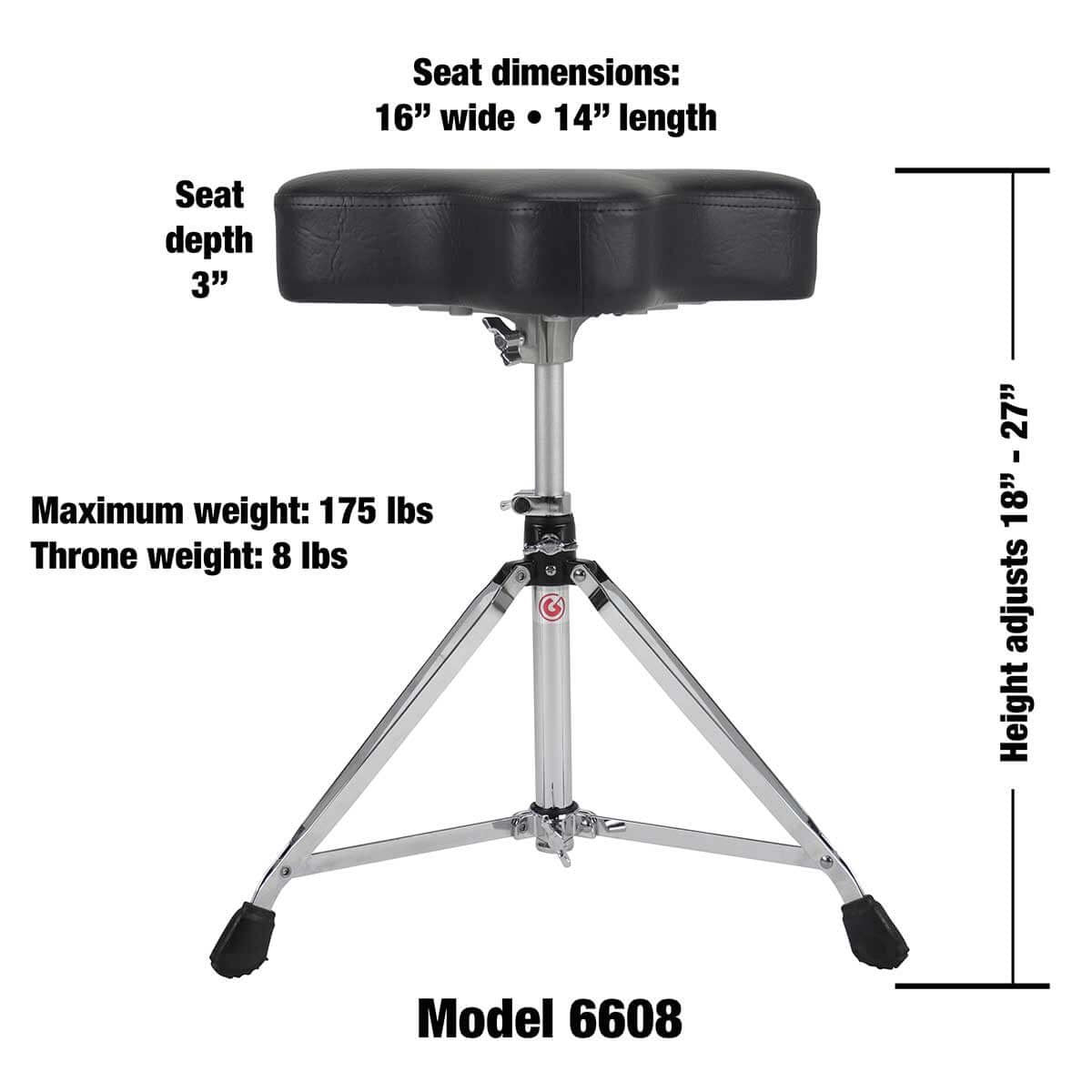 Gibraltar 6608 Moto Style Vinyl Drum Throne | Steve Weiss Music