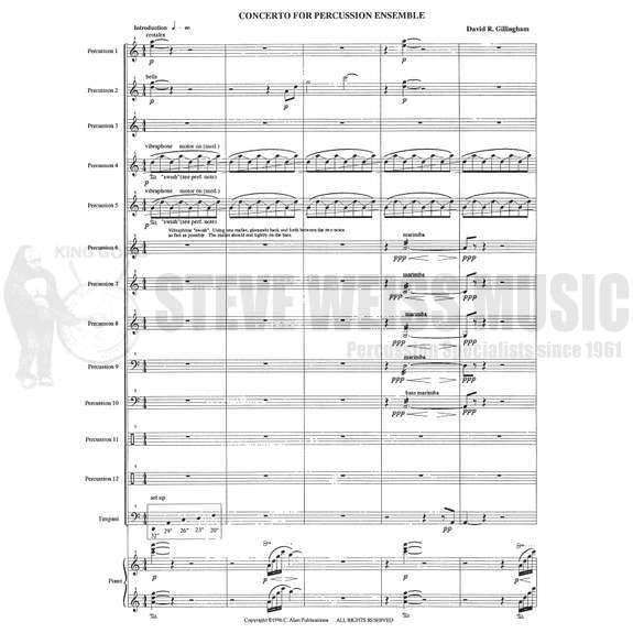 Gillingham-Concerto for Percussion Ensemble (SP) -B/2V/C/X/4M/BM
