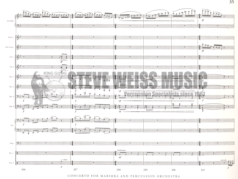 Gillingham-Concerto No. 2 for Marimba and Perc. Ens. (SP)- Solo M/B/2V/C/Cro./X/4M/4T/P/PN