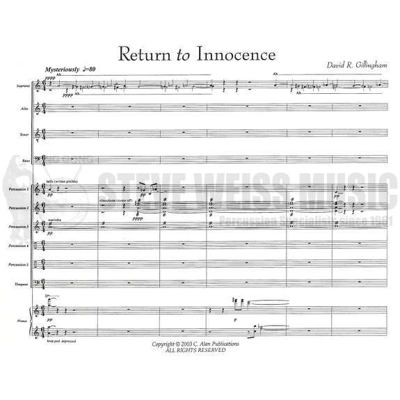 Gillingham-Return to Innocence (SP)-B/V/C/X/2M/P/SATB VX
