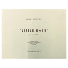 Gisele Barreau Little Rain for Percussion 
Duo