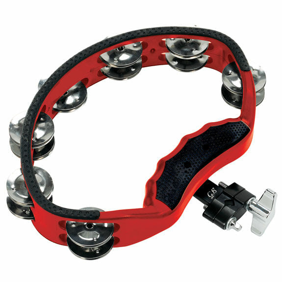 Gon Bops Red Tambourine with Steel Jingles