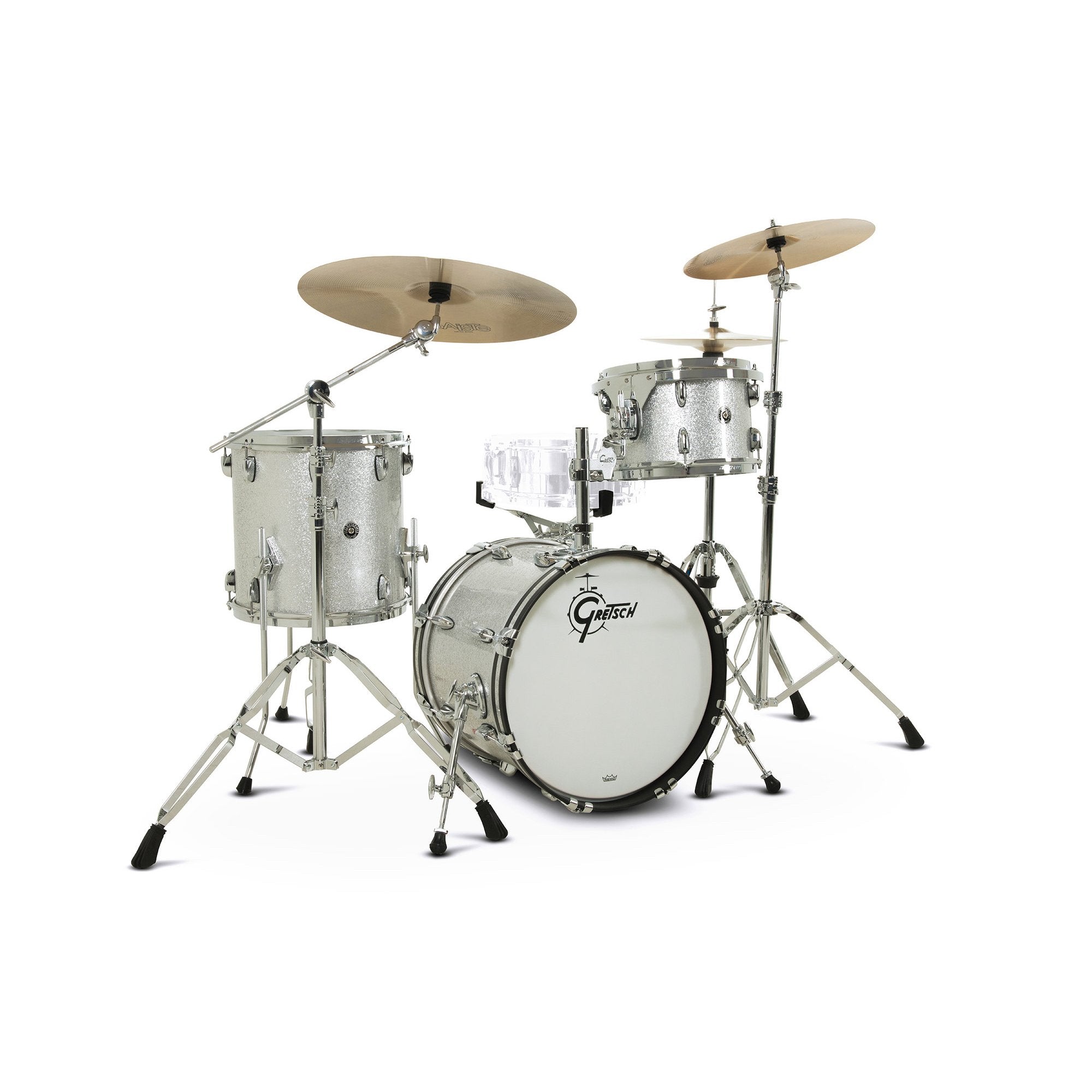 Gretsch Brooklyn 3-piece Drum Set Shell Pack - 18" Bass Drum - Silver Sparkle GBKT-J483-012