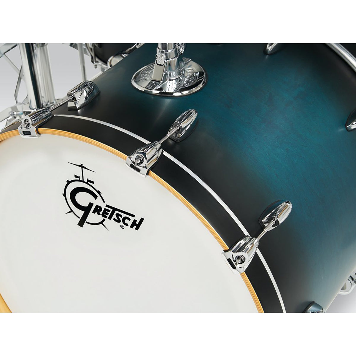 Gretsch Renown Drum Set Shell Pack Satin Antique Blue Burst rn2-e825-sabb Bass Drum