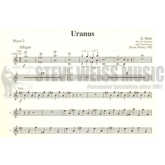 Holst-Planets, The arr. Prouty (Percussion parts ONLY)- B/V/C/X/5T/P/2PN