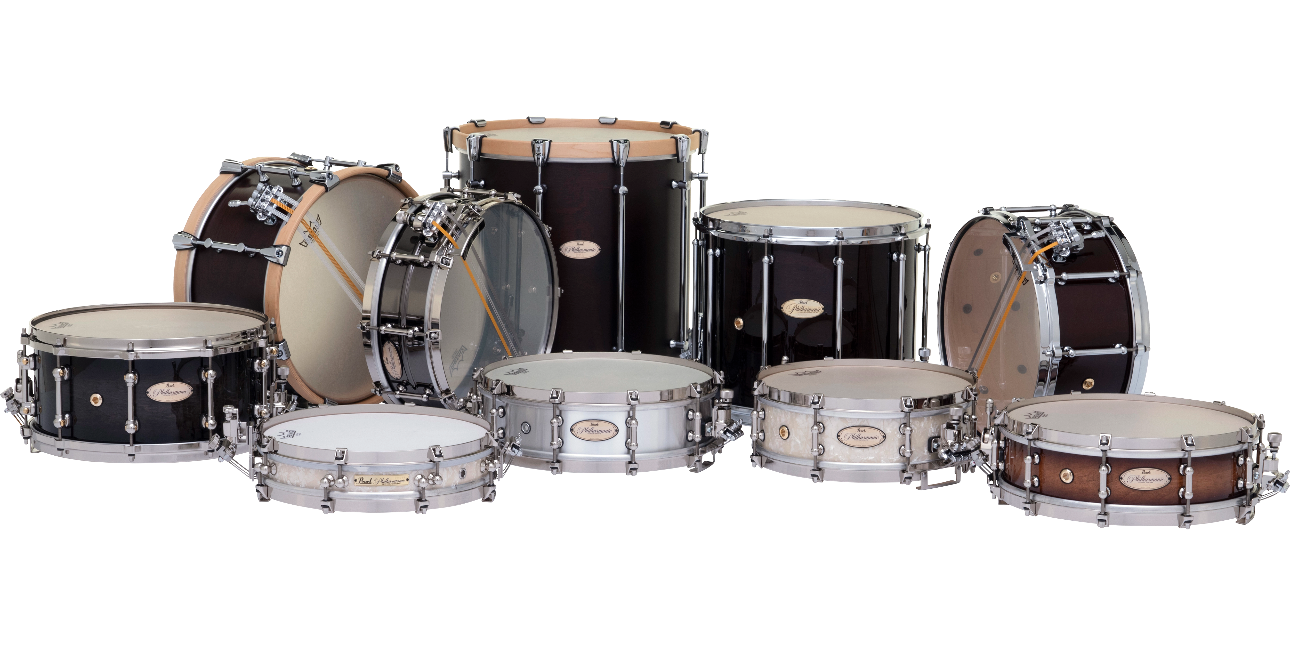 Pearl Philharmonic Concert Snare Drums Group Shot