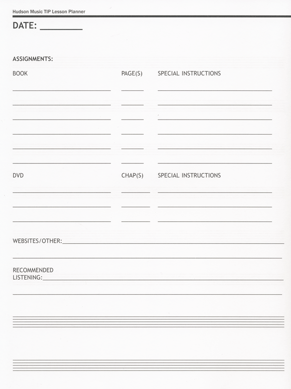 Hudson Drum Lesson Planner
