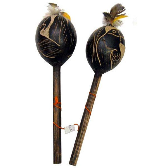 Iat Maracas - Jungle Feather Large Pair - Peru (0799JL)