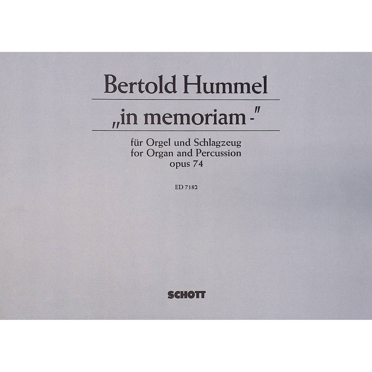 In Memoriam by Bertold Hummel