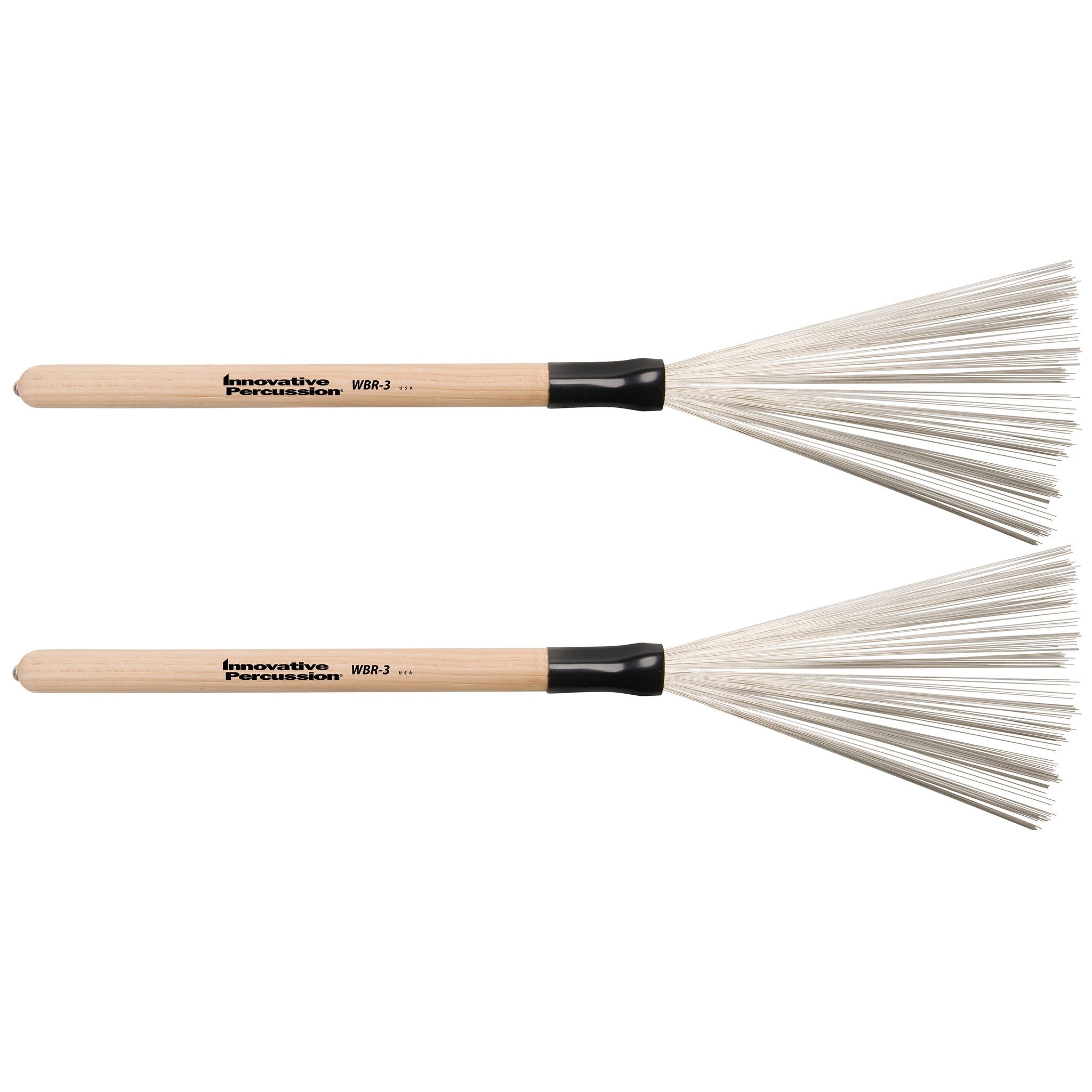 木村利三郎 手刷りWASHINGTON SQUARE FANTASTIC Innovative Percussion WBR3 Medium Wire Wood Handle Brushes | Steve