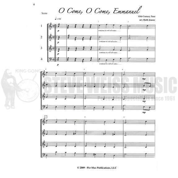 Jeanne (arr.)-Eight Christmas Carols for Mallet Quartet (SP)-4mall.