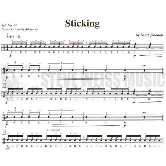 Johnson, S.-Progression: 15 Solos for the Contemporary Rudimental Drummer (includes DVD)