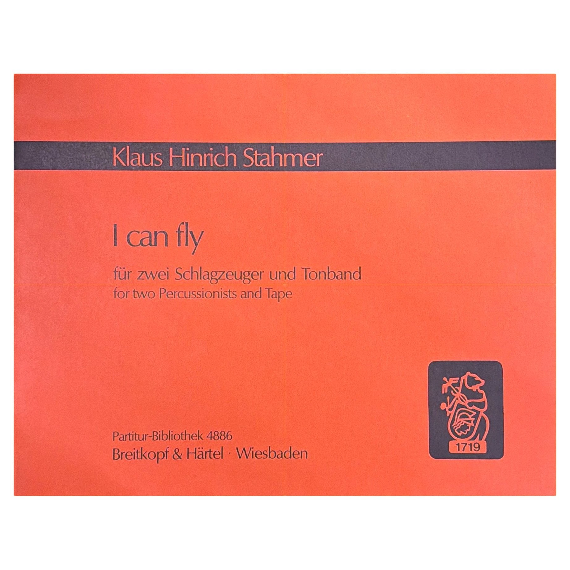 Klaus Hinrich Stahmer I can fly for two percussionists and tape music cover page