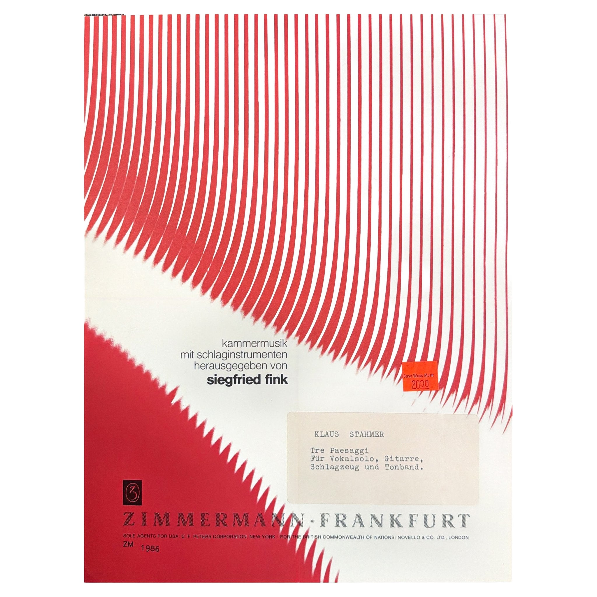 Klaus Stahmer-Tre Paesaggi music ensemble cover page