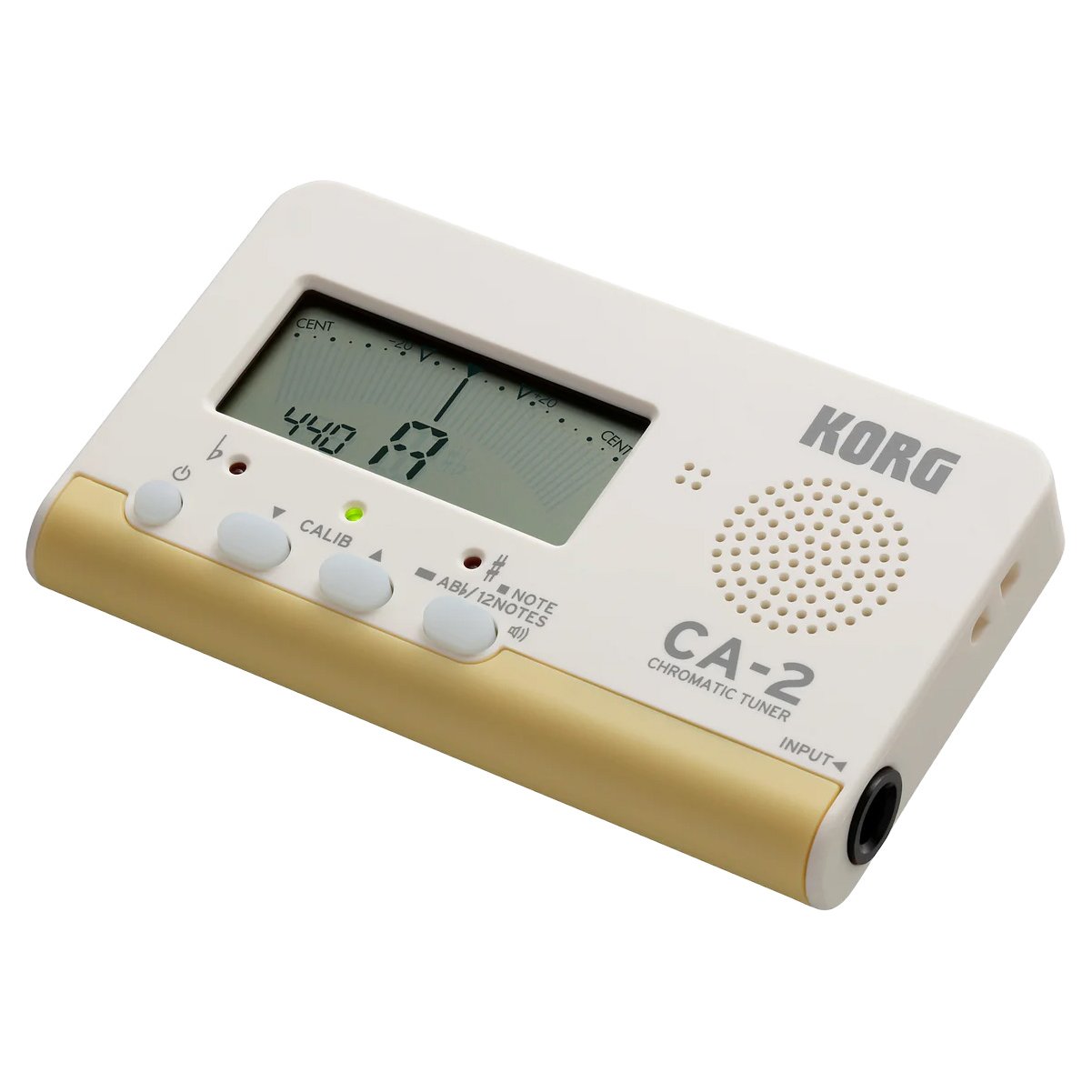 Korg Compact Chromatic Tuner CA2 Slanted with view of input