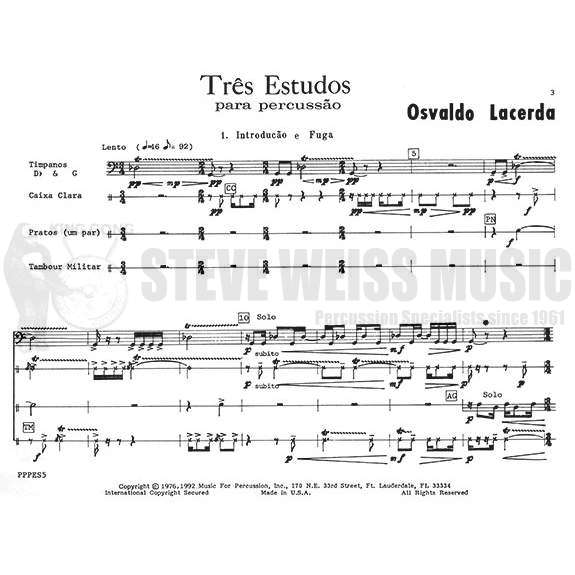 Lacerda-Tres Estudos para Percussao (Sn-5)