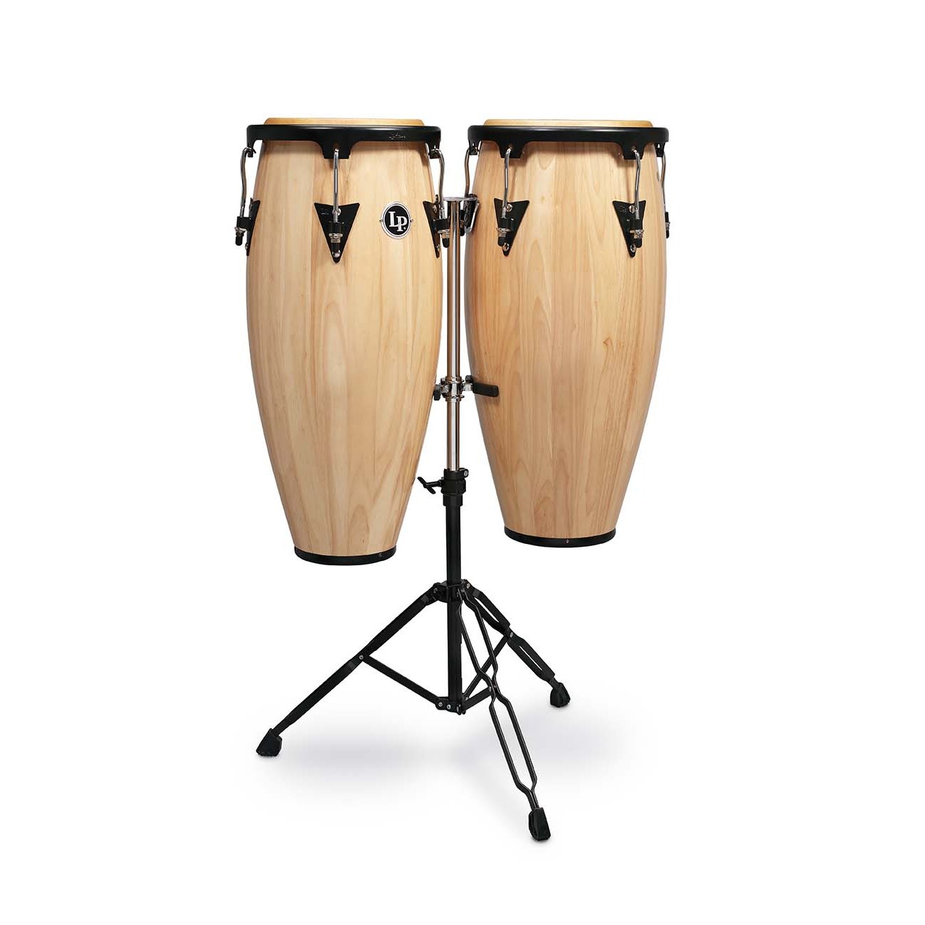 LP Aspire Wood Conga Set with Stand - 10" & 11" - Natural Wood
