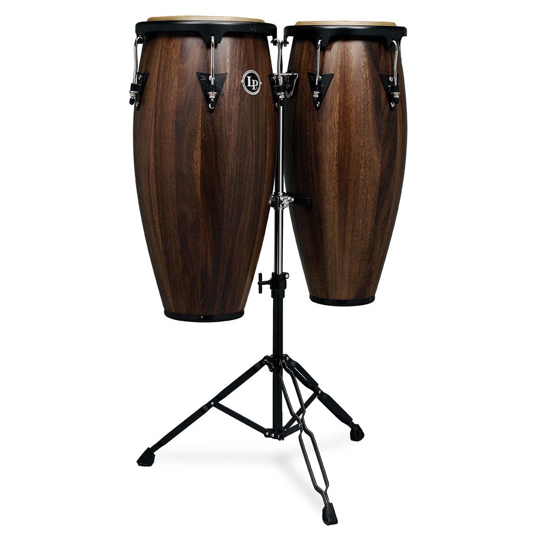 LP Aspire Wood Conga Set with Stand - 10" & 11" - Siam Walnut - Image 1