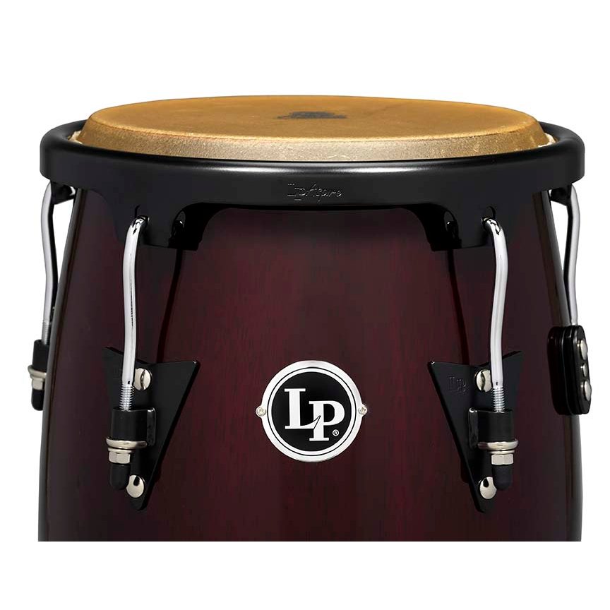 LP Aspire Wood Conga Set with Stand - 11" & 12" - Dark Wood - Image 4