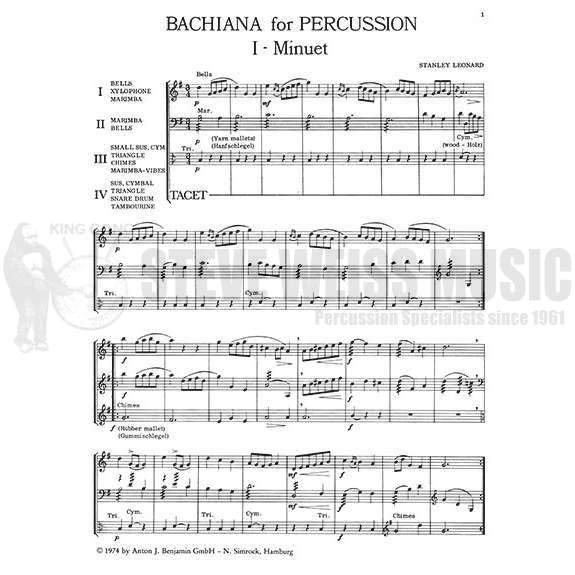 Leonard-Bachiana for Percussion-P/B/X/M/C/V