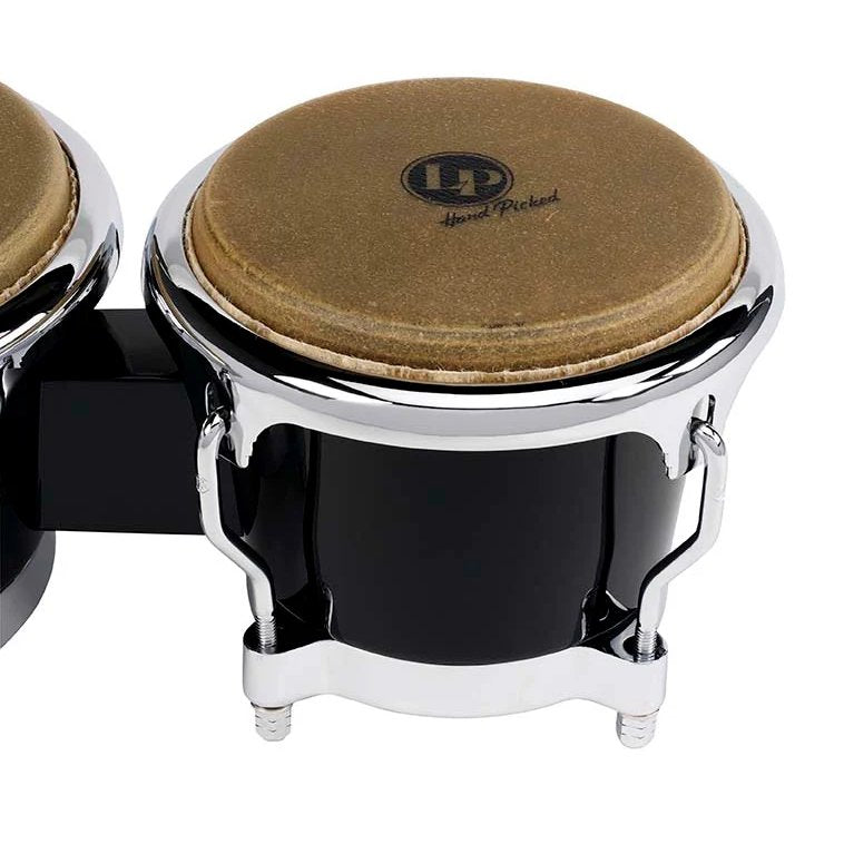 LP Black Fiberglass Bongos Head Close-Up