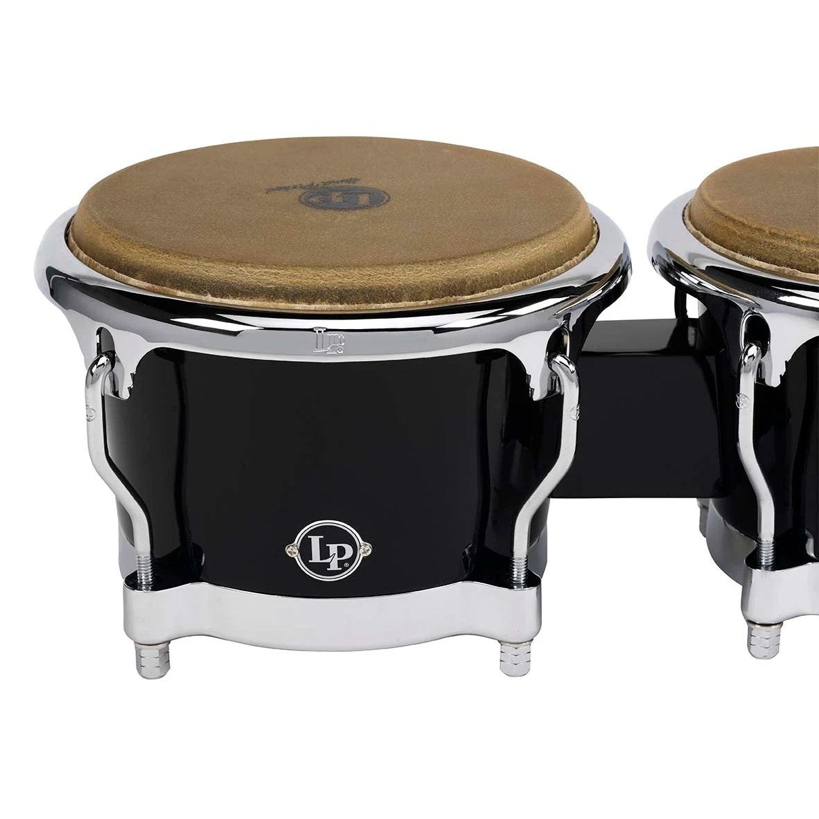 LP Black Fiberglass Bongos Head Logo Close-Up