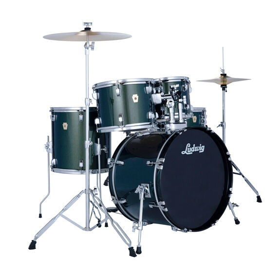 Ludwig Accent 5pc Drum Set - 20" Bass Drum - Jade Dust Finish