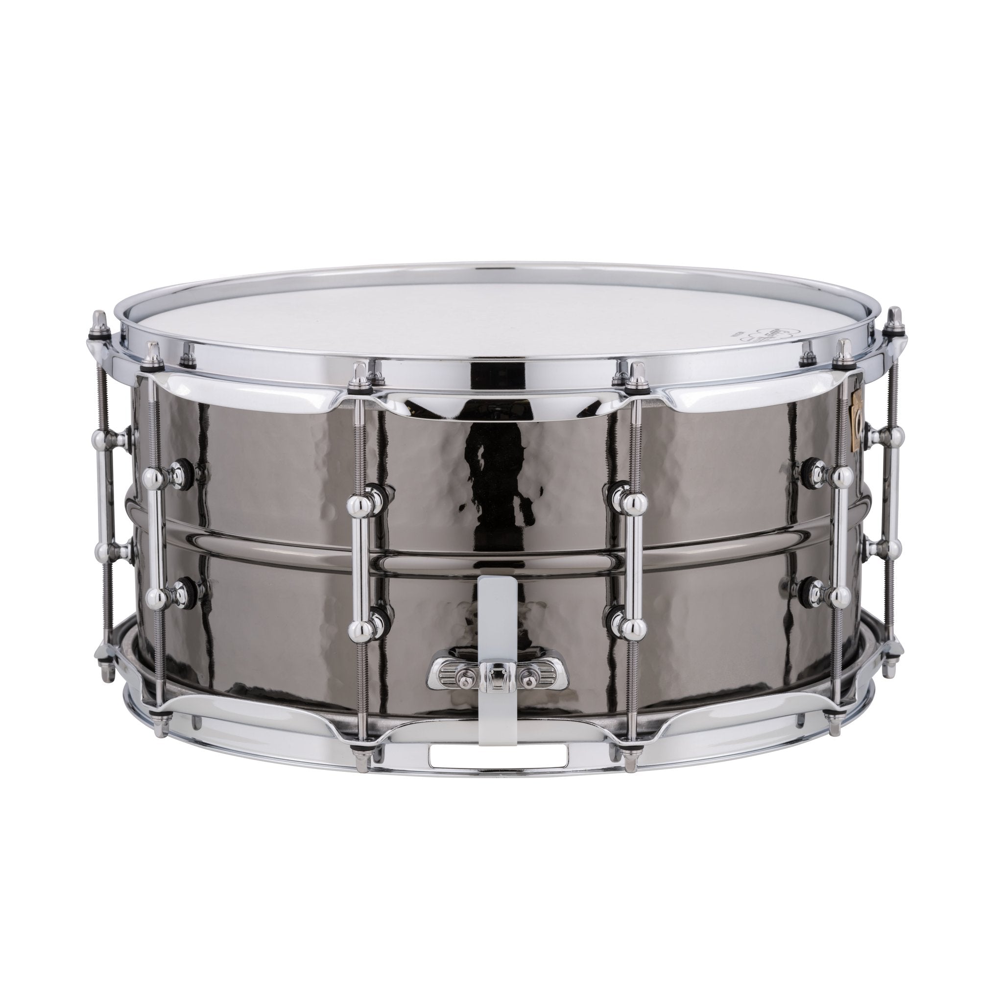 Ludwig Black Beauty Hammered Snare Drum with Tube Lugs - 14x6.5 Butt Plate