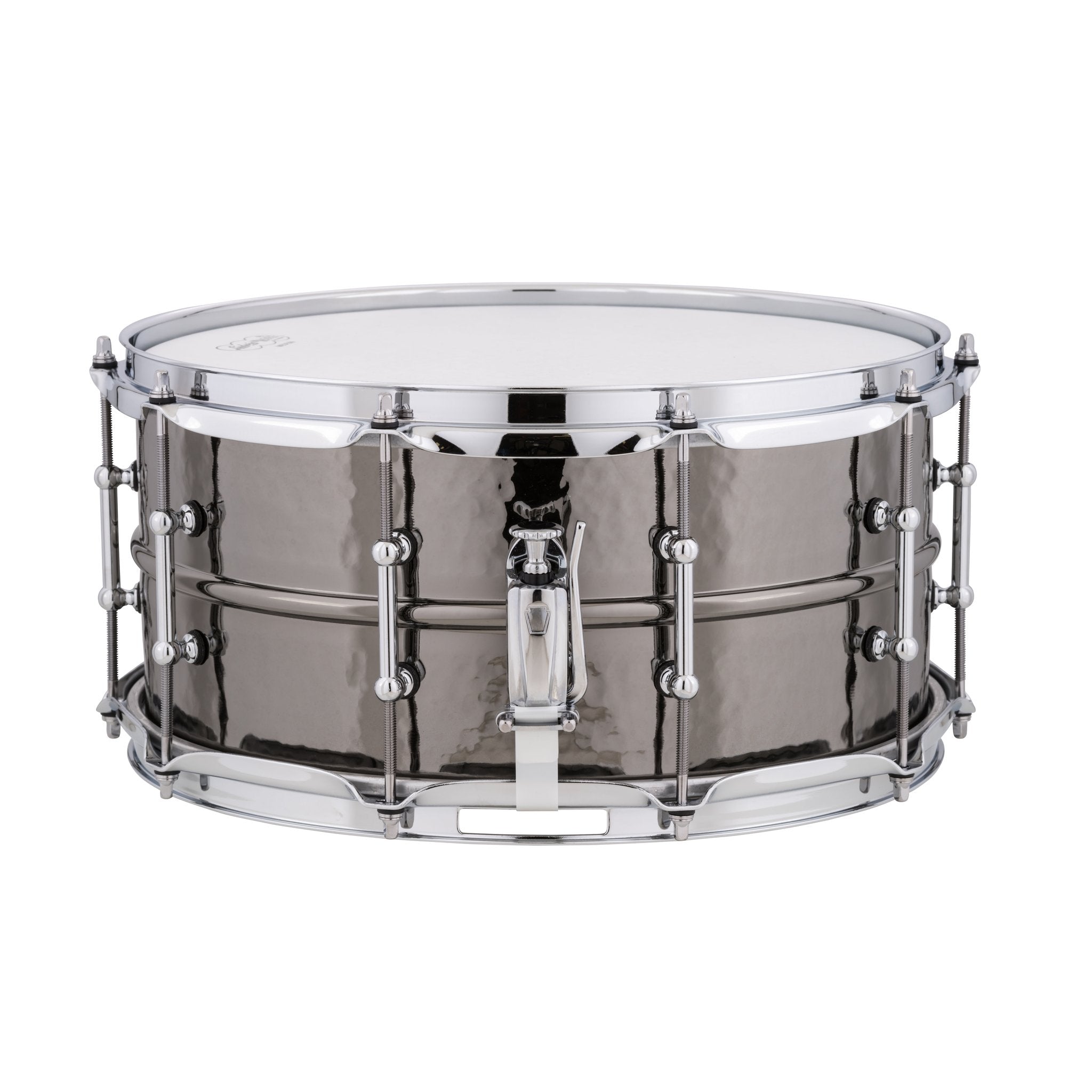 Ludwig Black Beauty Hammered Snare Drum with Tube Lugs - 14x6.5 Throw Off