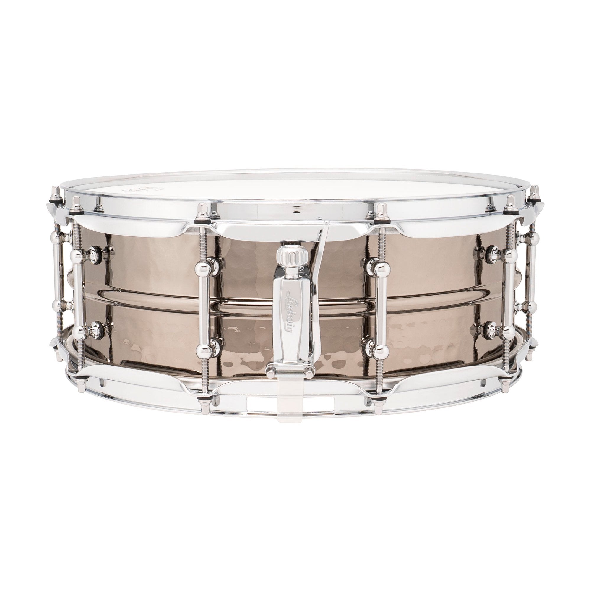 Ludwig Black Beauty Supraphonic Hammered Snare Drum with Tube Lugs - 14x5 LB416KT Throw Off