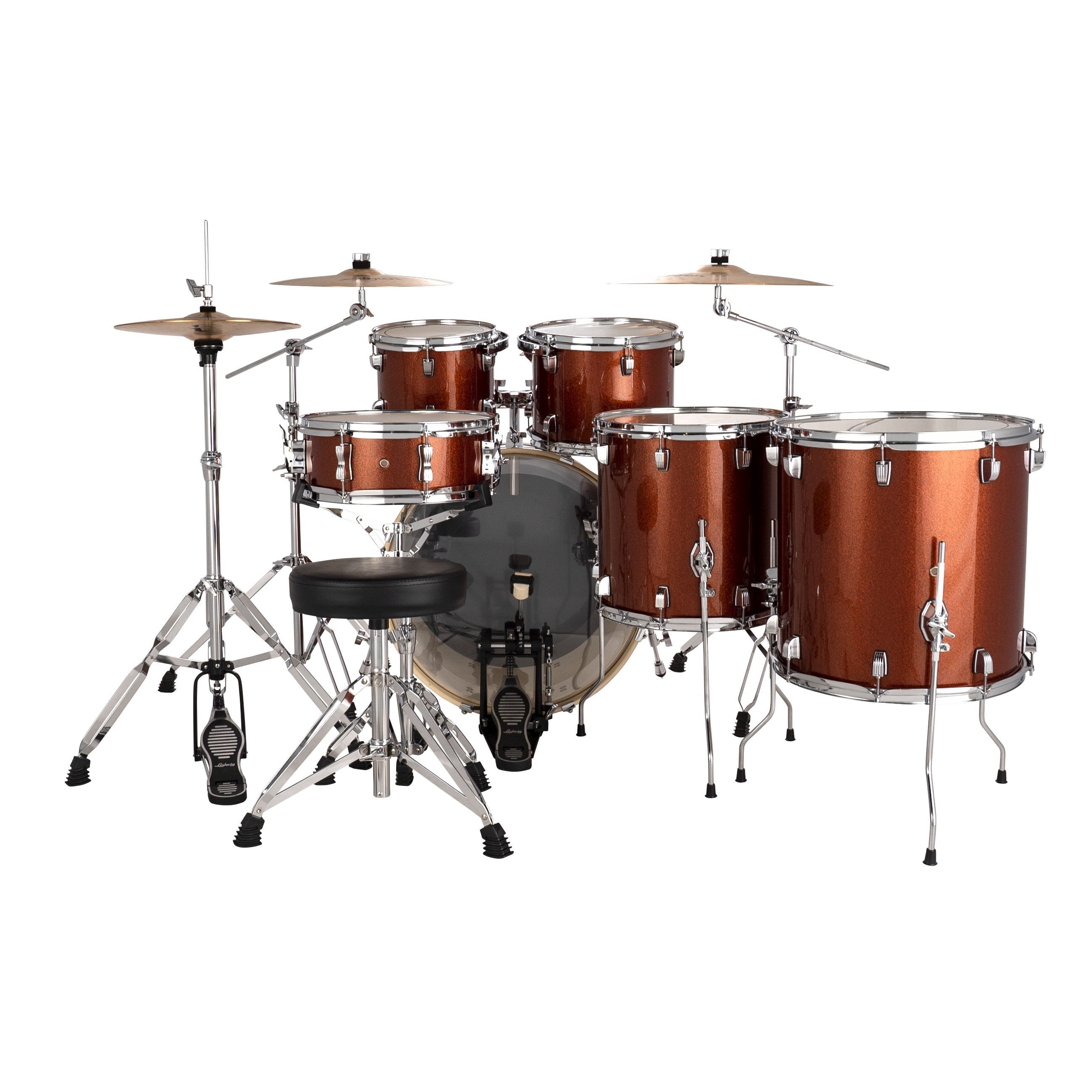 Ludwig Evolution 6-piece Drum Set with Hardware - 22" Bass Drum - Copper Finish - Image 3