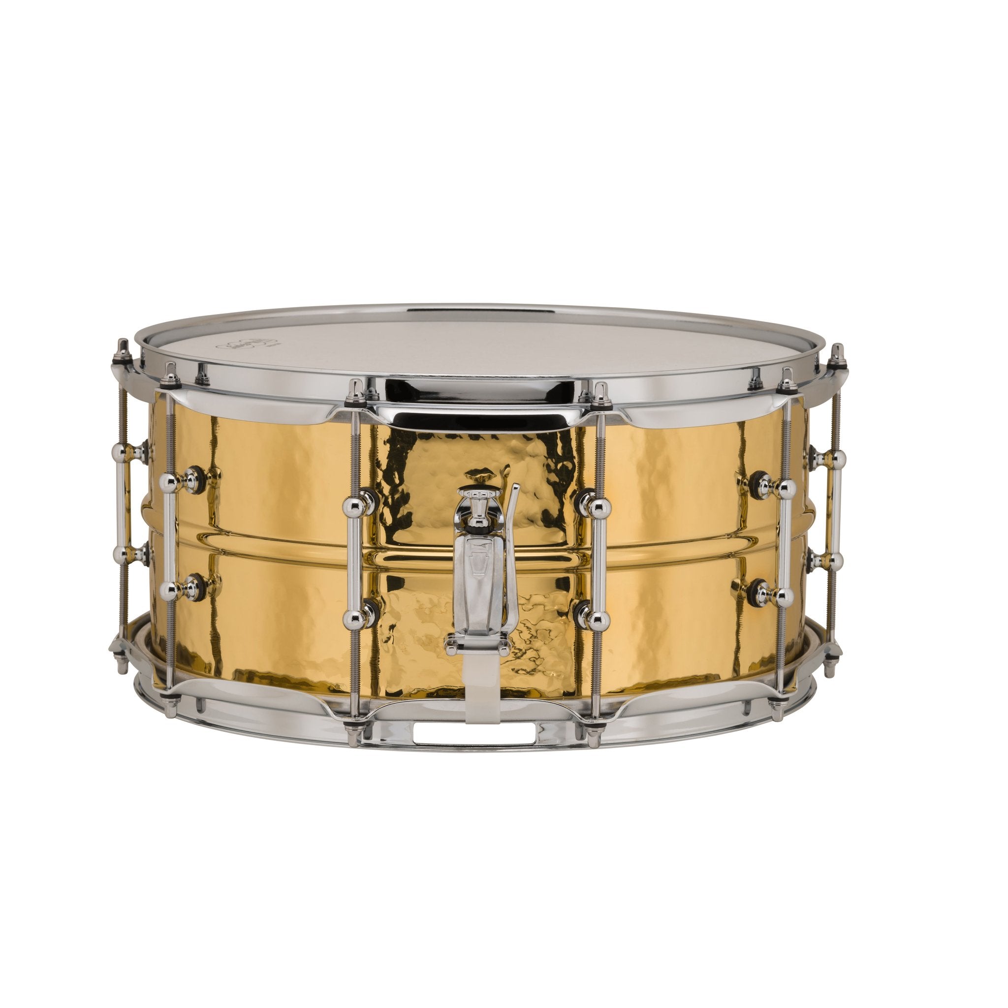 Ludwig Hammered Brass Snare Drum - 14x6.5 LB422BKT Throw Off