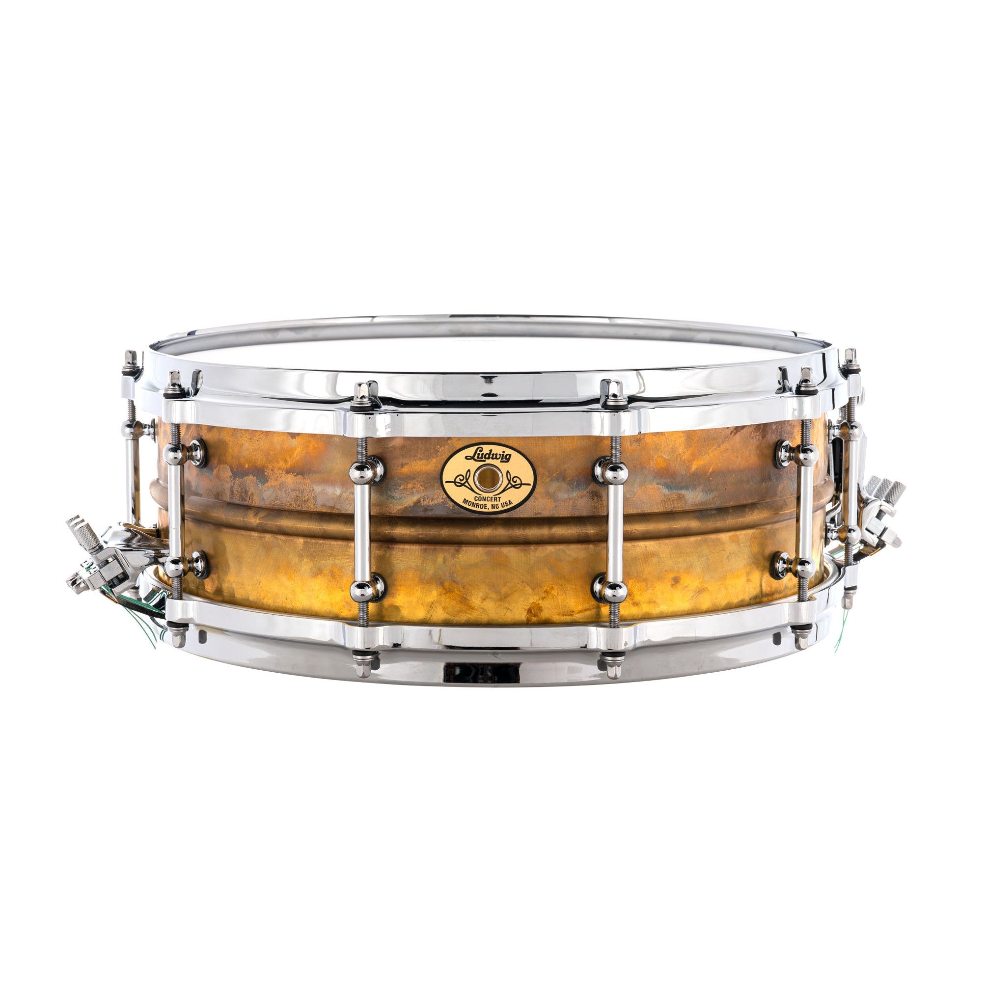 Ludwig Hammered Natural Brass Concert Snare Drum - 14" x 5" - Image 1