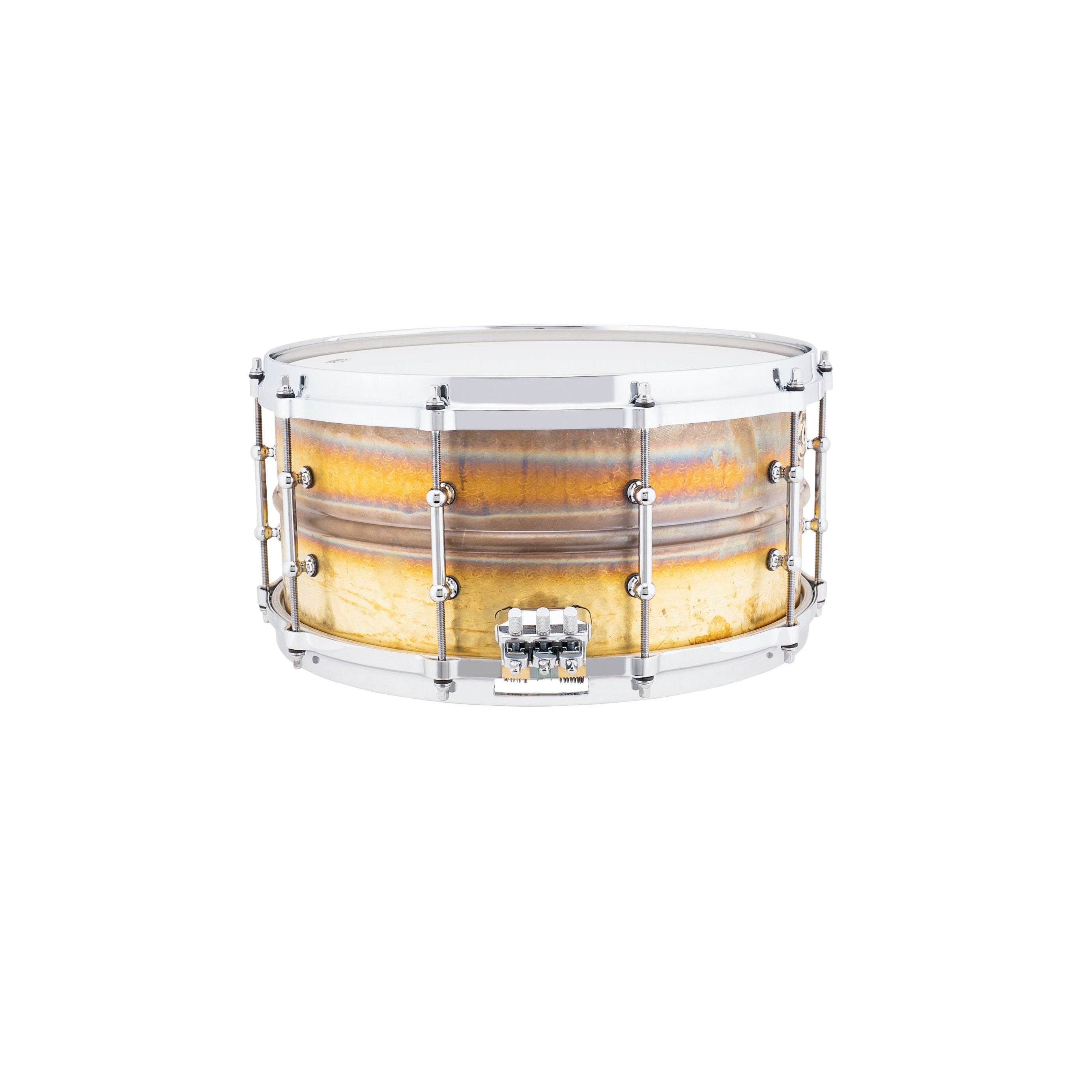 Ludwig Hammered Natural Brass Concert Snare Drum - 14" x 6.5" - Image 2